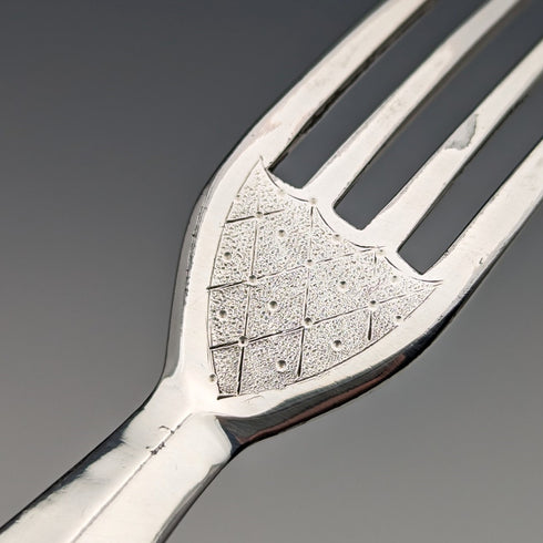 約 1865 年英國古董鍍銀甜點餐具 6 對套裝